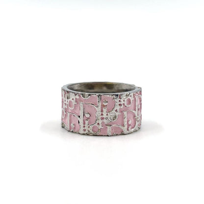 Christian Dior Trotter Metal Silver X White X Light Pink Ring