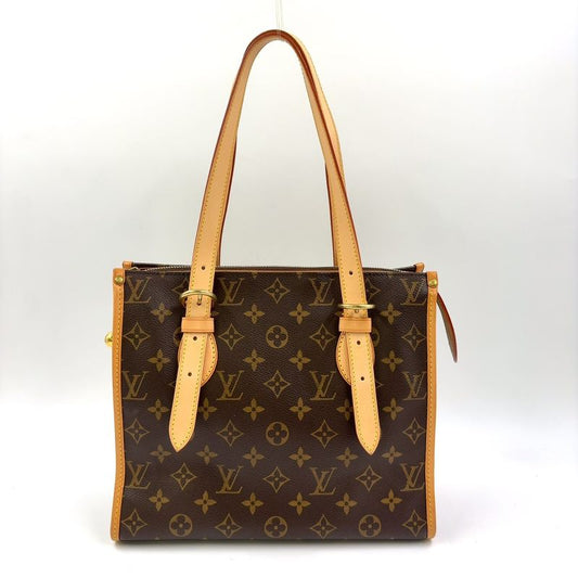 Louis Vuitton Popincourt O Monogram Leather × PVC Brown Tote Bag Gold M40007