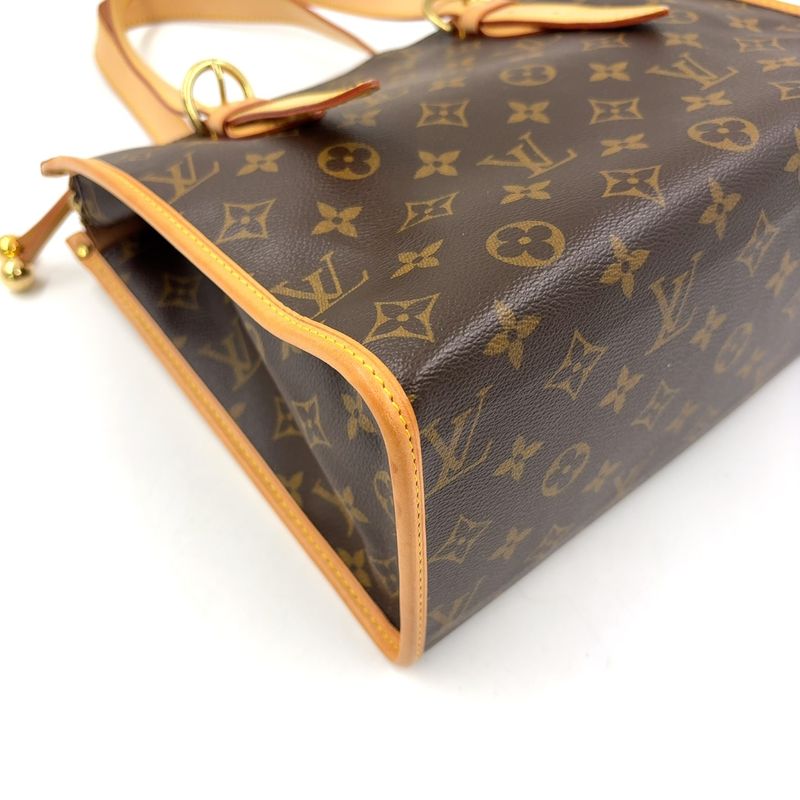 Louis Vuitton Popincourt O Monogram Leather × PVC Brown Tote Bag Gold M40007