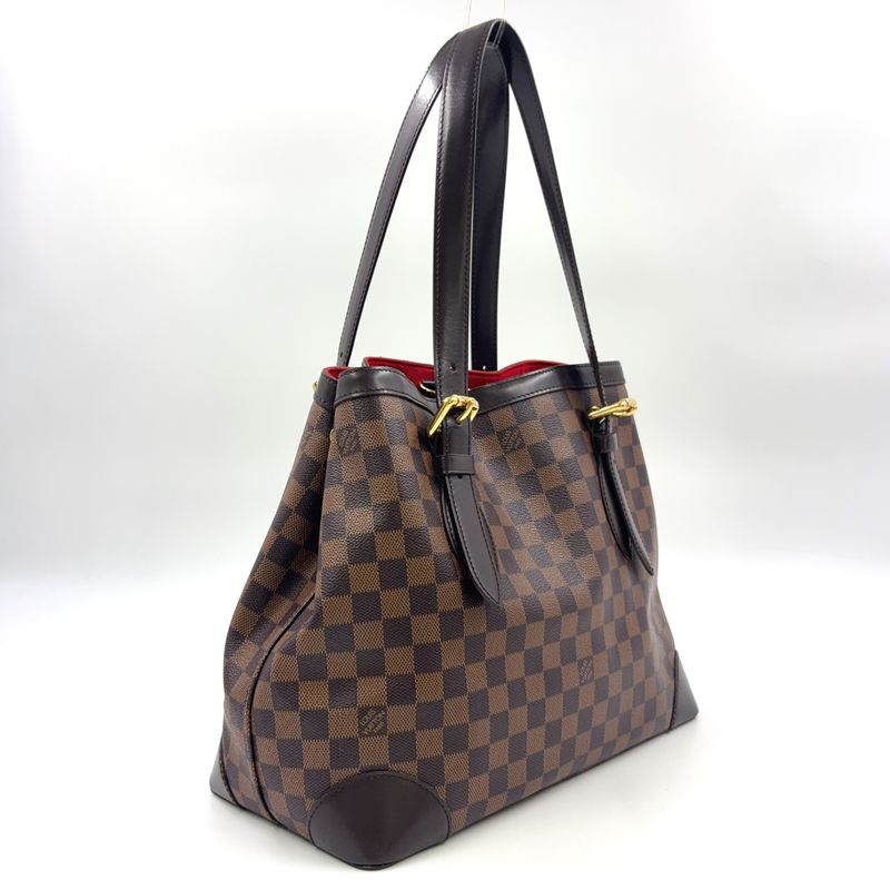 Louis Vuitton Hampstead MM Damier Ebene Damier Ebene Leather × PVC Brown Tote