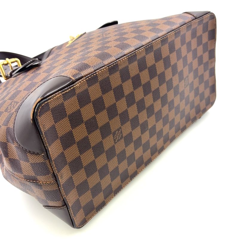 Louis Vuitton Hampstead MM Damier Ebene Damier Ebene Leather × PVC Brown Tote