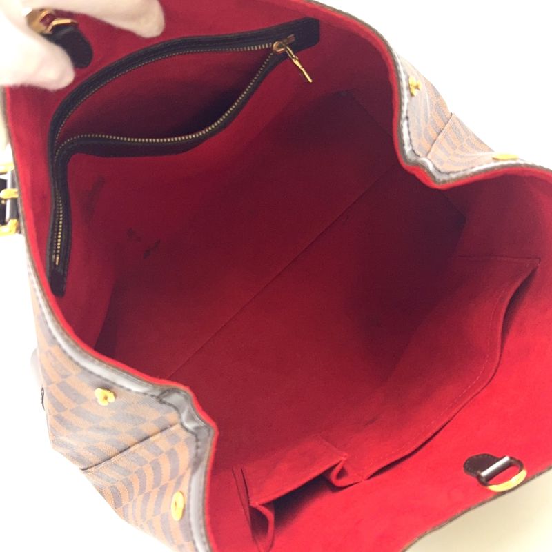 Louis Vuitton Hampstead MM Damier Ebene Damier Ebene Leather × PVC Brown Tote