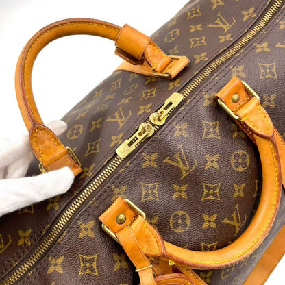 Louis Vuitton Keepall Bandoliere 50 Monogram Leather X PVC Brown Boston Bag