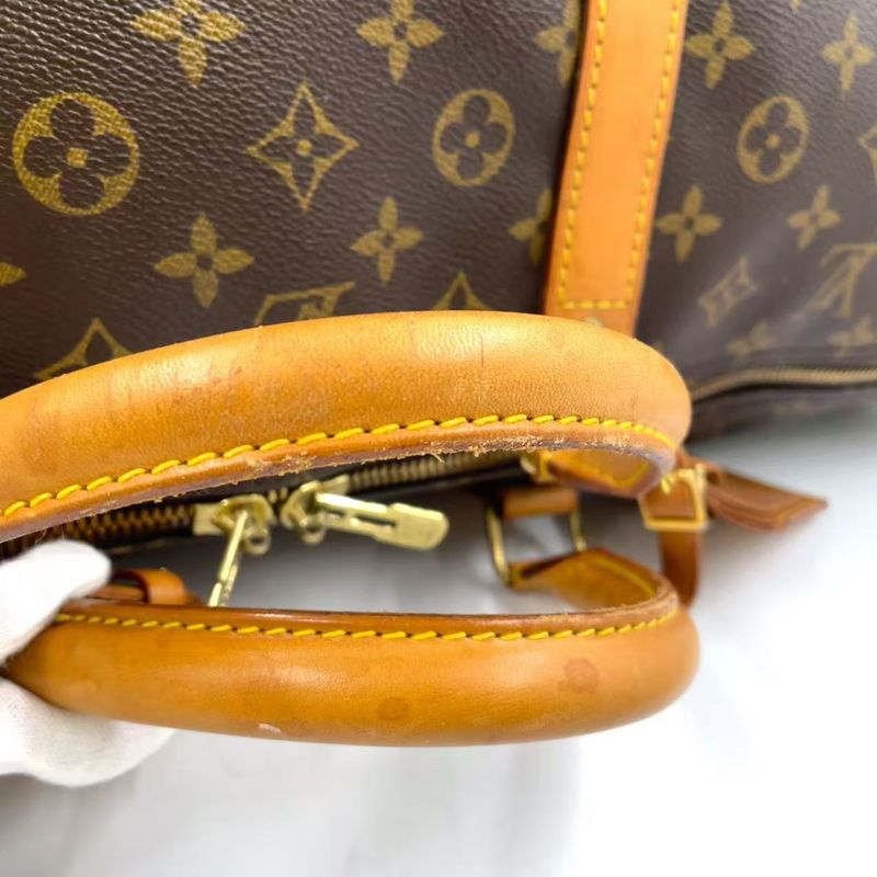 Louis Vuitton Keepall Bandoliere 50 Monogram Leather X PVC Brown Boston Bag