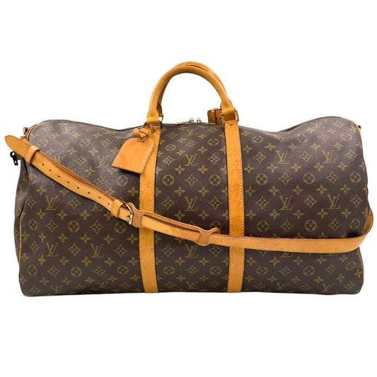 Louis Vuitton Keepall Bandoliere 50 Monogram Leather X PVC Brown Boston Bag