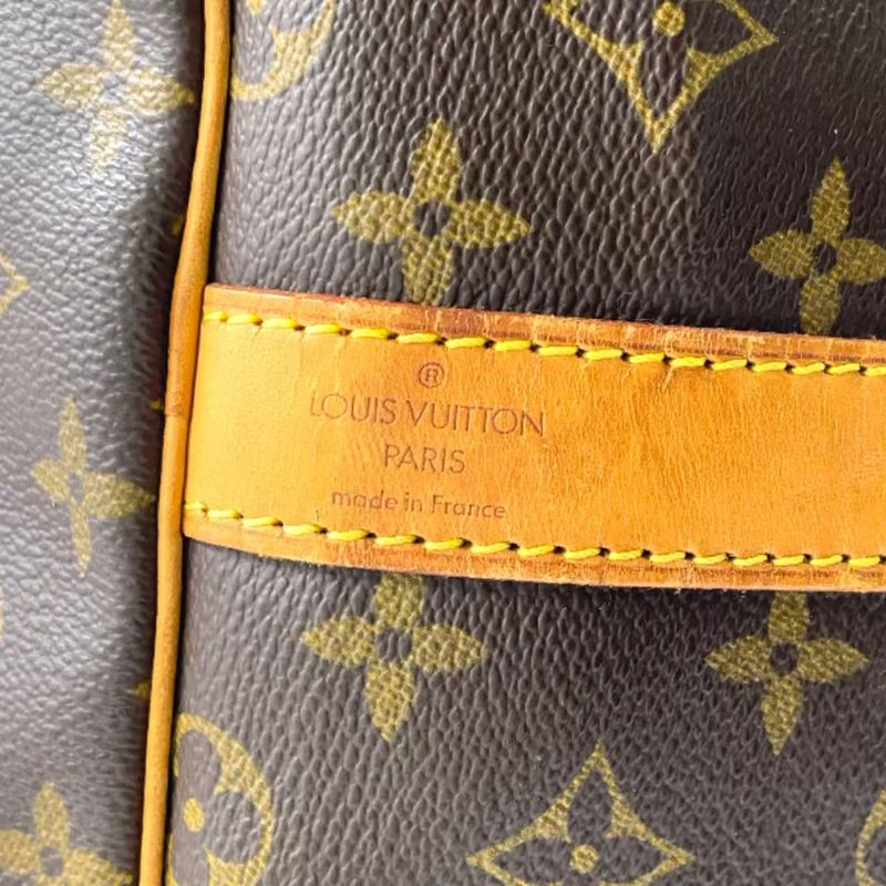 Louis Vuitton Keepall Bandoliere 50 Monogram Leather X PVC Brown Boston Bag