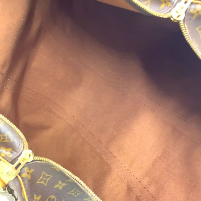 Louis Vuitton Keepall Bandoliere 50 Monogram Leather X PVC Brown Boston Bag
