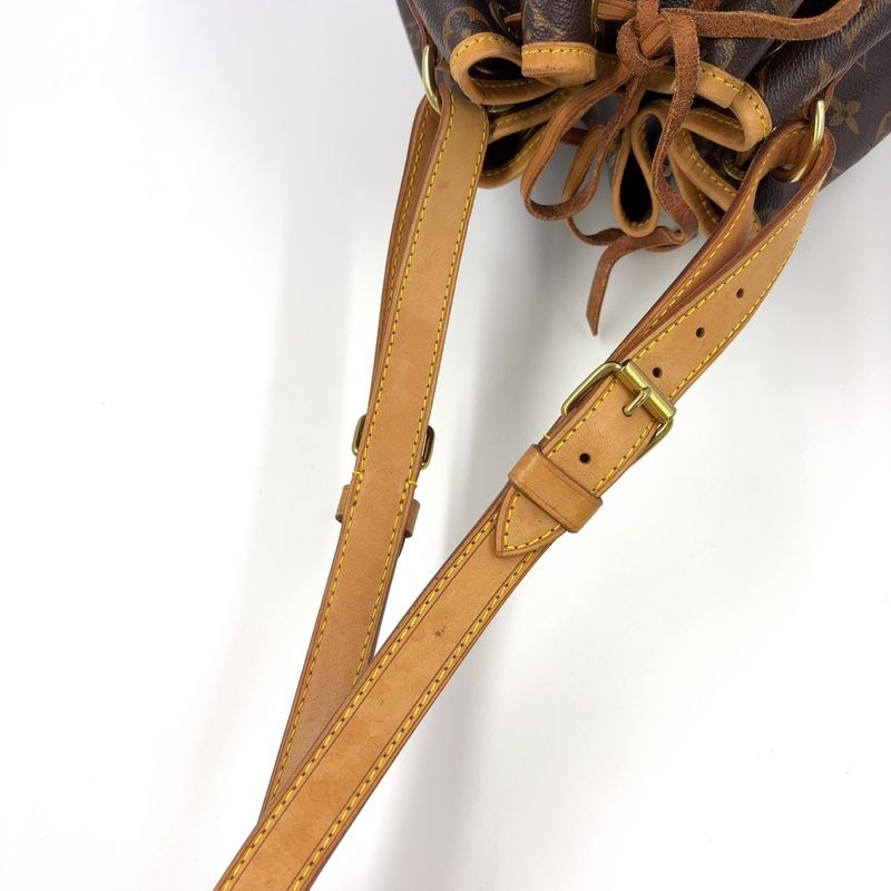 Louis Vuitton Noe Monogram Leather × PVC Brown Shoulder Bag Gold M42224