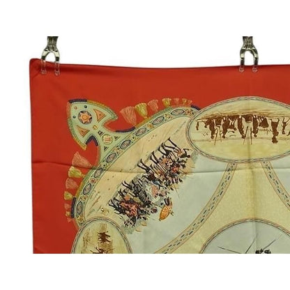 Hermes Scarf Carre 90 Multicolor 100% Silk Women's Cavaliers Peuls Pool Tribe