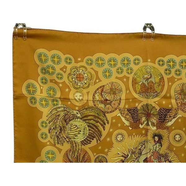 Hermes Scarf Carre 90 Multicolor 100% Silk Women's LE ROY Soleil Sun King