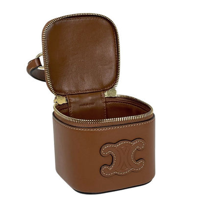 Celine Mini Vanity Case Cuir Triomphe 2WAY Shoulder Bag Double Zipper Handbag