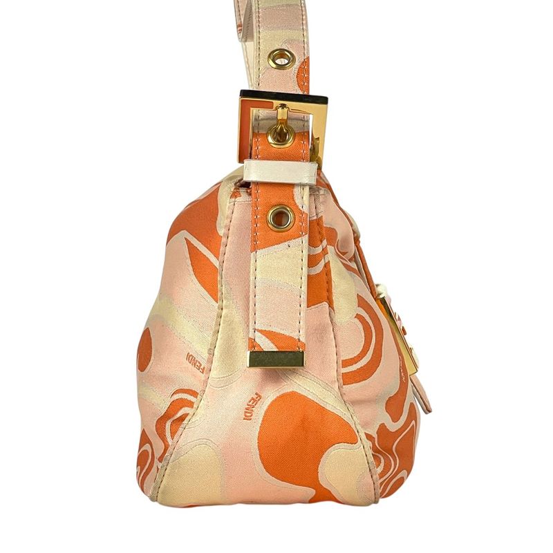 Fendi Zucca Logo Shoulder Bag Handbag One Shoulder Bag Fabric Orange 26725