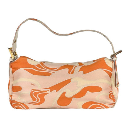 Fendi Zucca Logo Shoulder Bag Handbag One Shoulder Bag Fabric Orange 26725