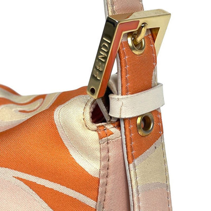 Fendi Zucca Logo Shoulder Bag Handbag One Shoulder Bag Fabric Orange 26725