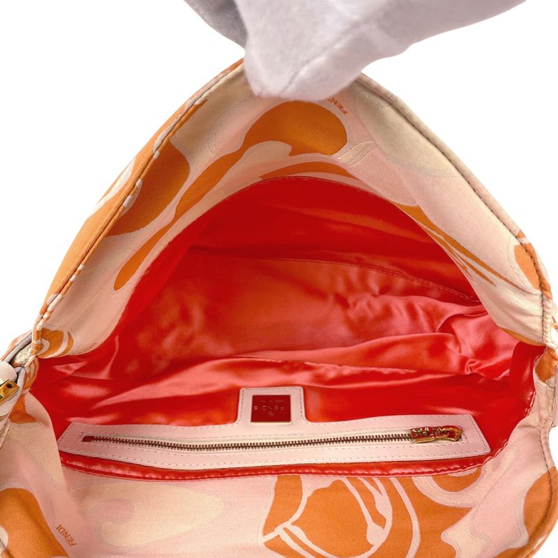 Fendi Zucca Logo Shoulder Bag Handbag One Shoulder Bag Fabric Orange 26725