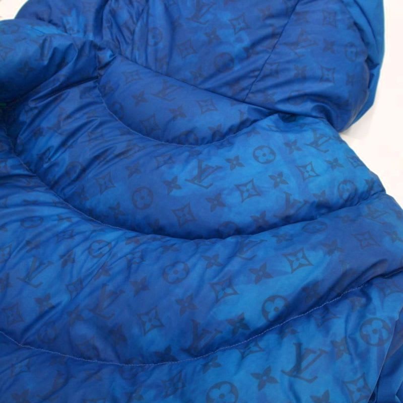 Louis Vuitton Heat Reactive Puffer Monogram Down Jacket 48 Blue Rm221 M I64