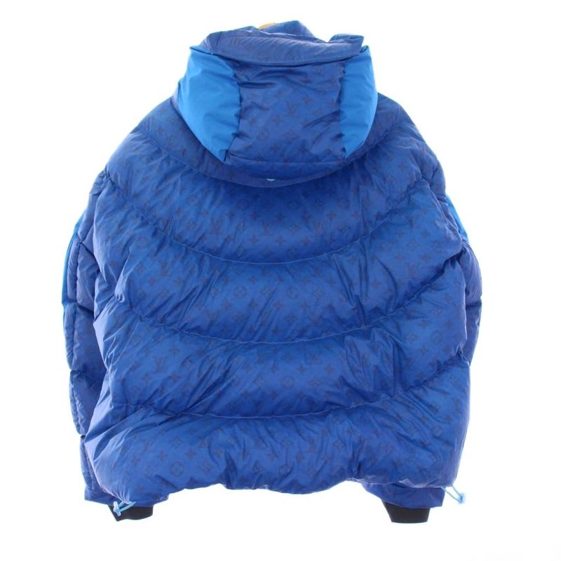 Louis Vuitton Heat Reactive Puffer Monogram Down Jacket 48 Blue Rm221 M I64