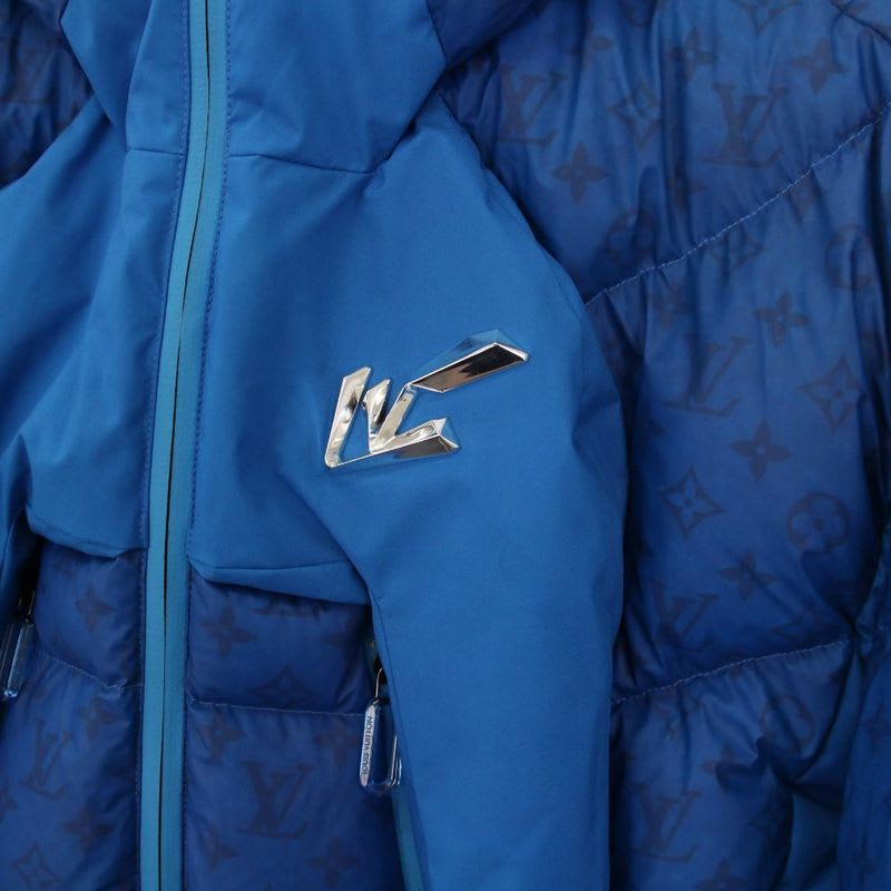 Louis Vuitton Heat Reactive Puffer Monogram Down Jacket 48 Blue Rm221 M I64