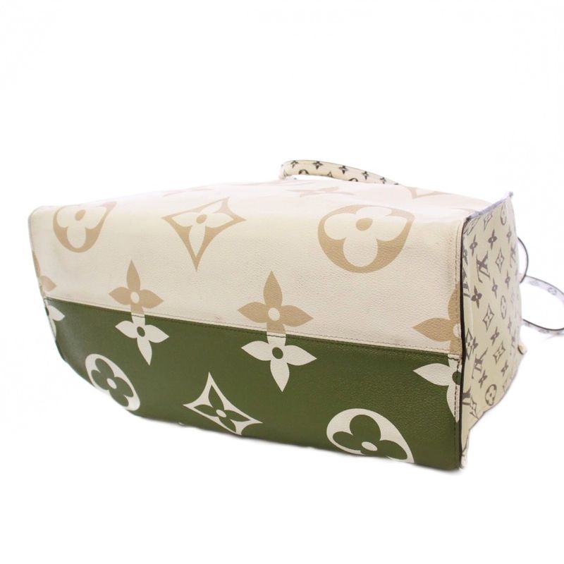Louis Vuitton Monogram Giant On The Go GM Tote Bag Khaki Cream M44571 KH • OH