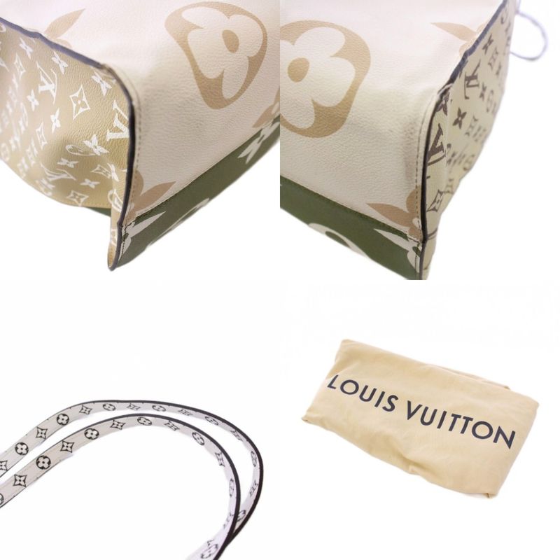 Louis Vuitton Monogram Giant On The Go GM Tote Bag Khaki Cream M44571 KH • OH