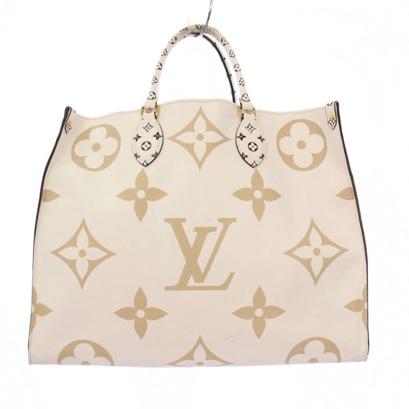 Louis Vuitton Monogram Giant On The Go GM Tote Bag Khaki Cream M44571 KH • OH