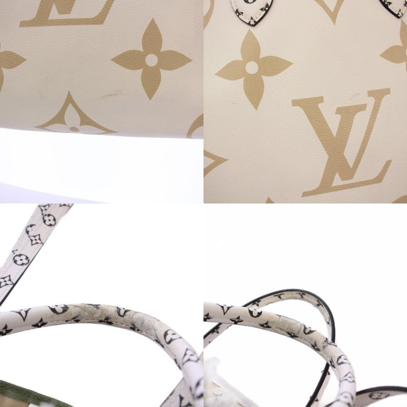 Louis Vuitton Monogram Giant On The Go GM Tote Bag Khaki Cream M44571 KH • OH