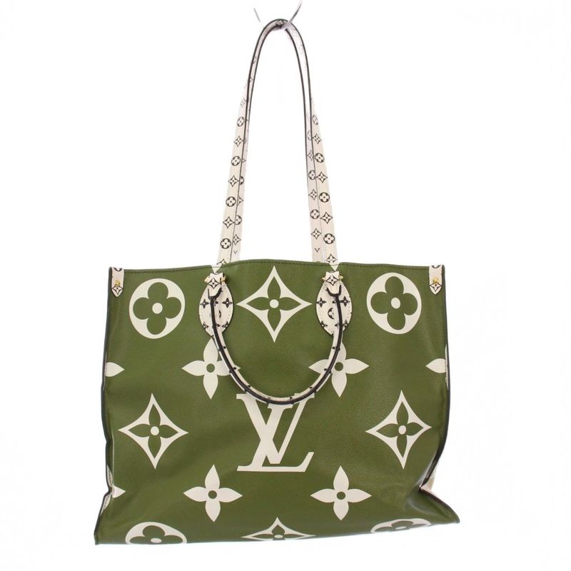 Louis Vuitton Monogram Giant On The Go GM Tote Bag Khaki Cream M44571 KH • OH