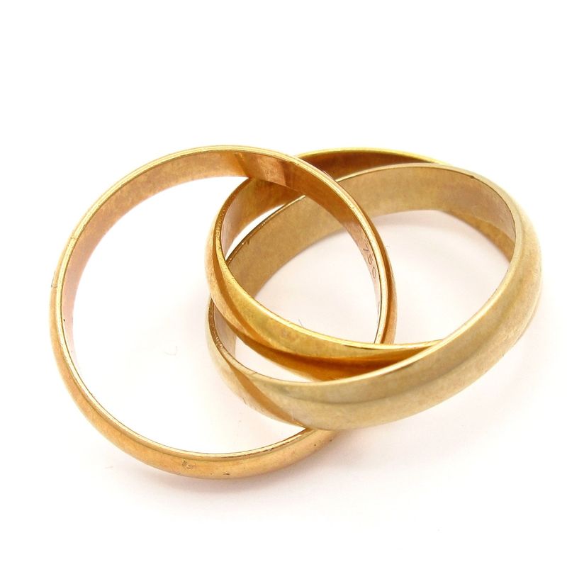 Cartier 3 Ring 50 Trinity 18K Three Color