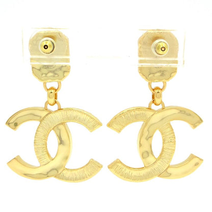 Chanel Earrings Coco Mark Gold X Black X Pink