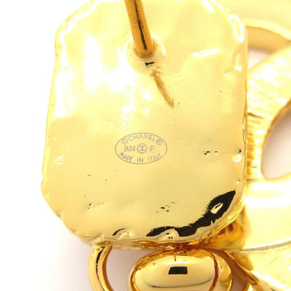 Chanel Earrings Coco Mark Gold X Black X Pink