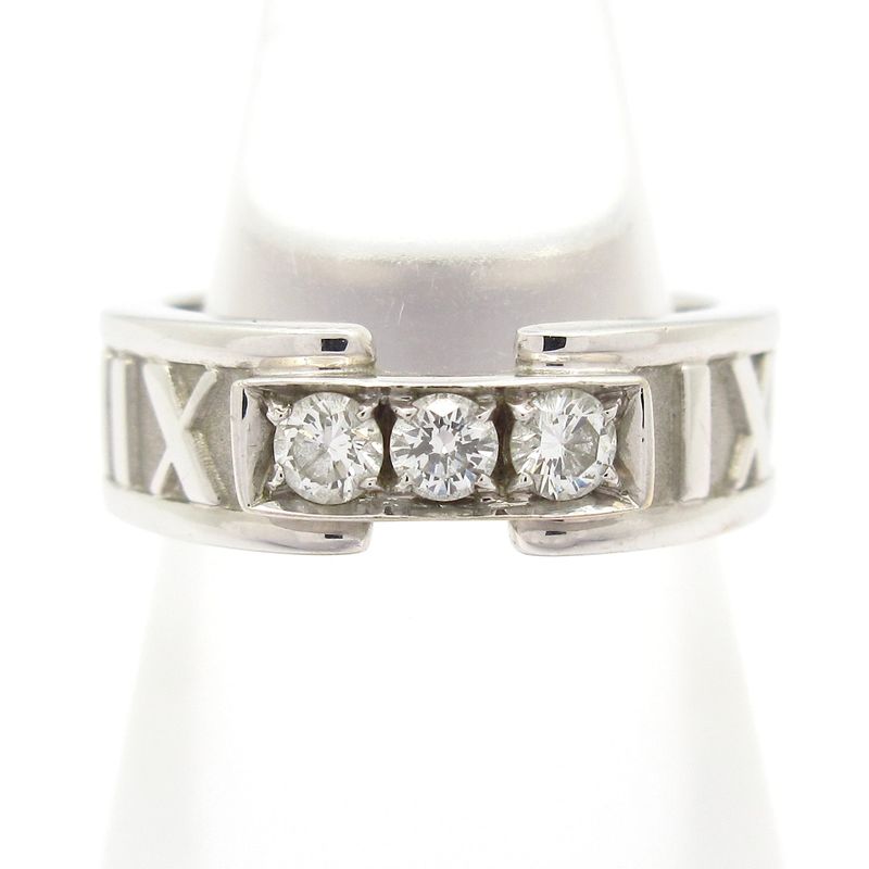 Tiffany & Co(tiffany & Co) Ring Atlas 18K White Gold X Diamond 3P Diamond