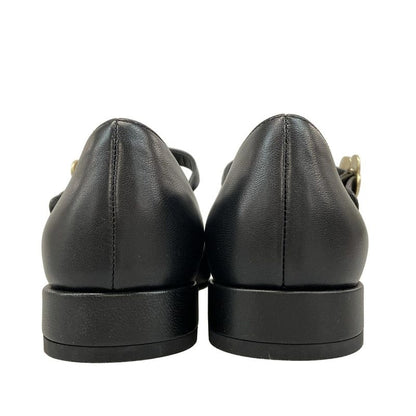 Chanel Shoes 35 1 2C Women's - G39582 Black X Gold Flower Leather