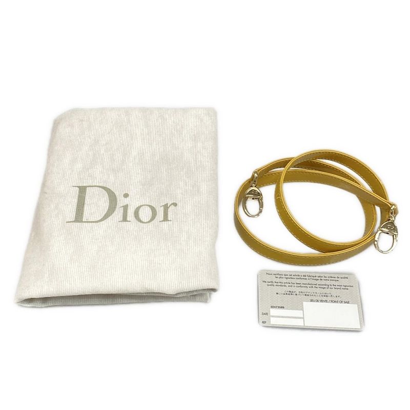 Dior Christian Dior Handbag Lady Dior Large Bag Dark Yellow Leather
