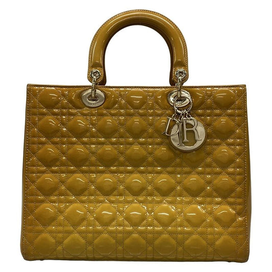 Dior Christian Dior Handbag Lady Dior Large Bag Dark Yellow Leather