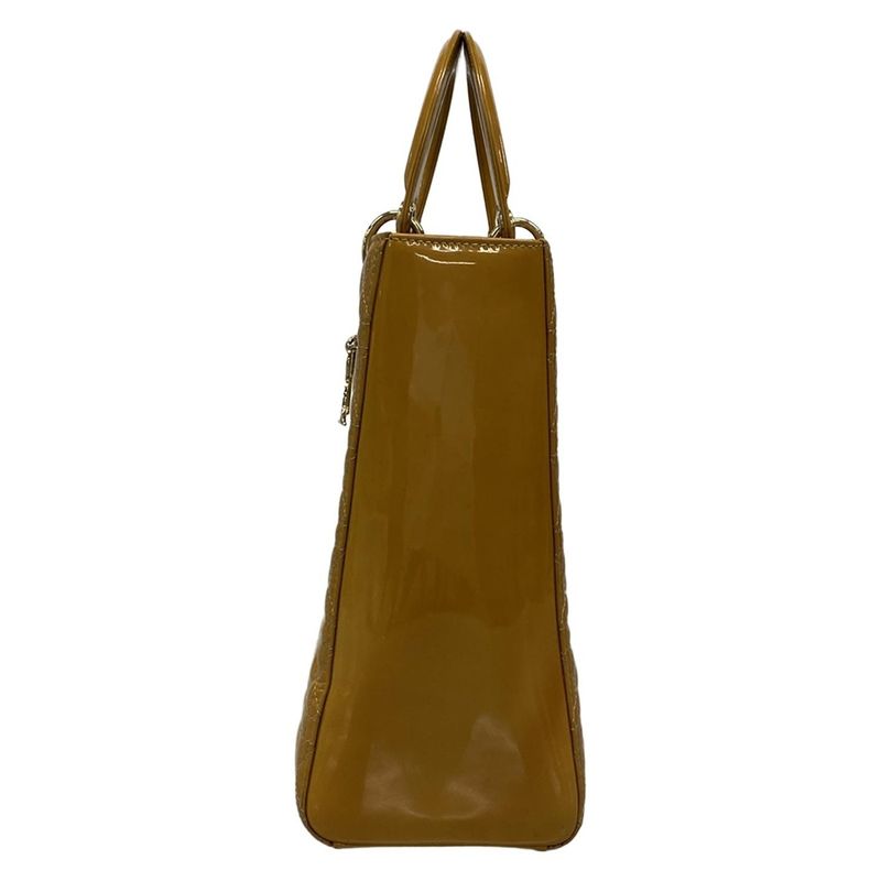 Dior Christian Dior Handbag Lady Dior Large Bag Dark Yellow Leather
