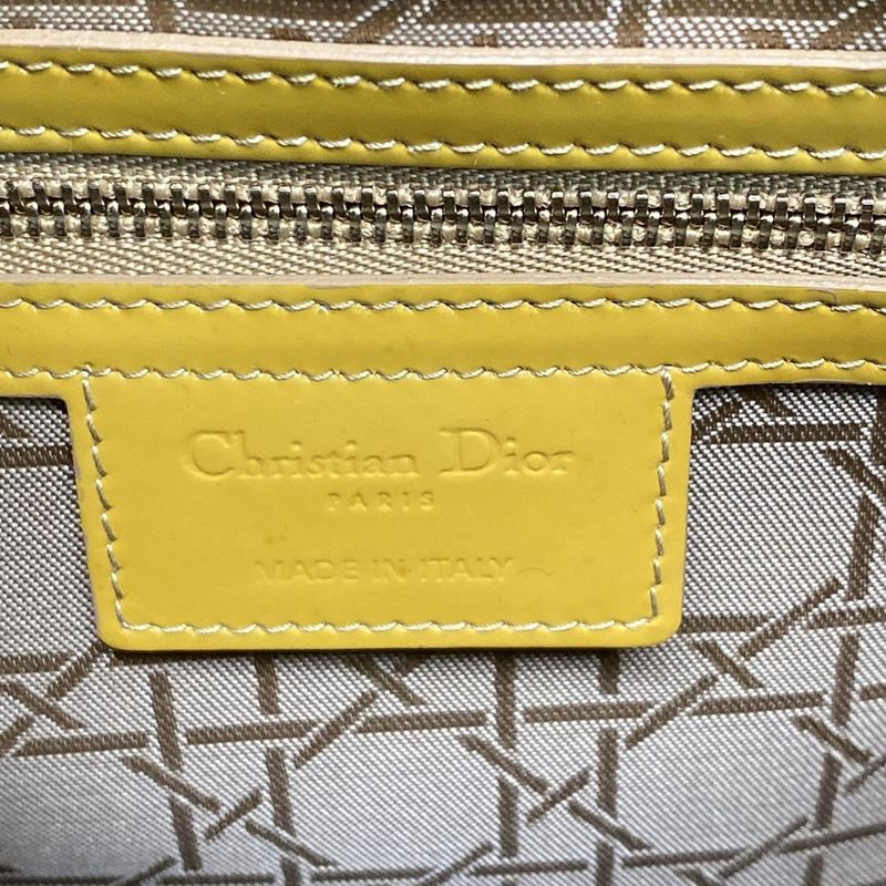 Dior Christian Dior Handbag Lady Dior Large Bag Dark Yellow Leather