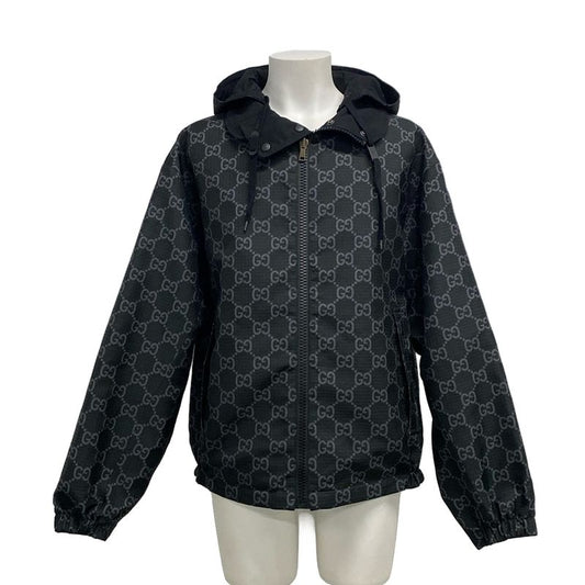 Gucci Blouson Size 44 S Men's GG Ripstop Nylon Reversible Jacket 770276 Black