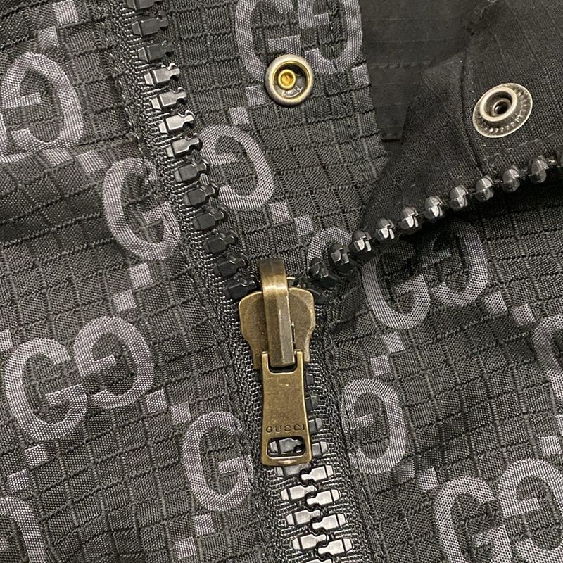 Gucci Blouson Size 44 S Men's GG Ripstop Nylon Reversible Jacket 770276 Black