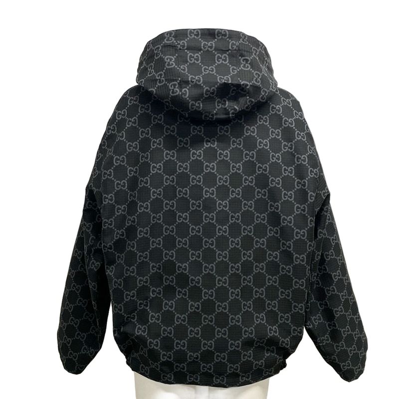 Gucci Blouson Size 44 S Men's GG Ripstop Nylon Reversible Jacket 770276 Black