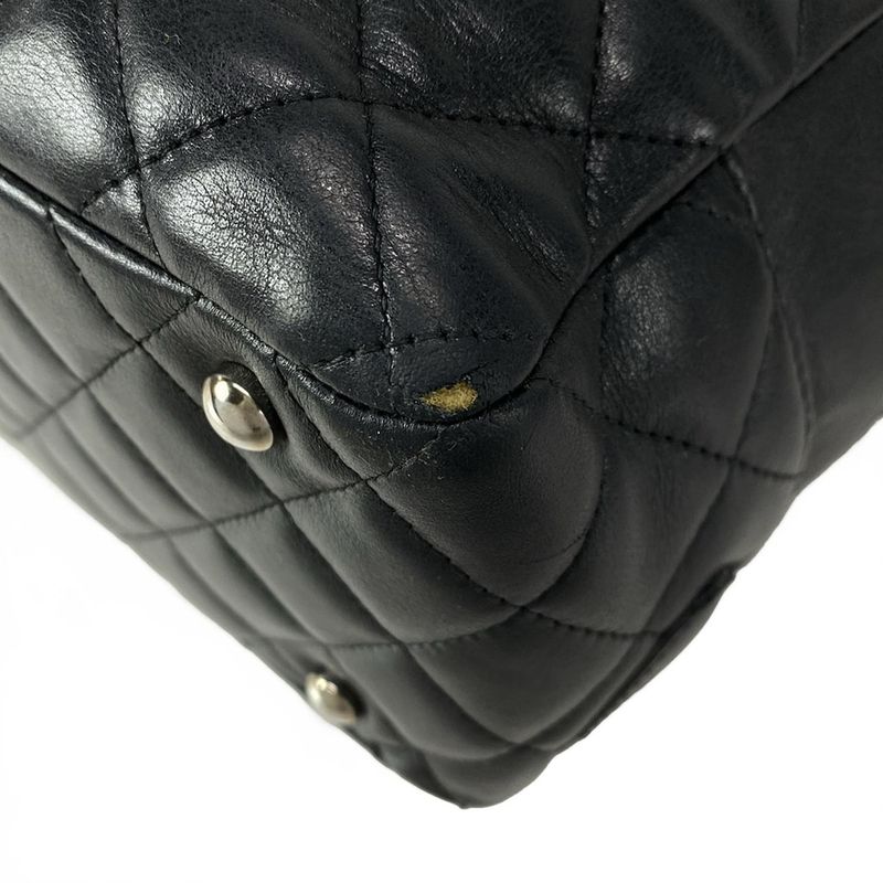 Chanel Shoulder Bag Cambon Line Bow Ring Bag A25171 Black Silver Hardware