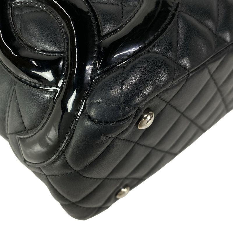 Chanel Shoulder Bag Cambon Line Bow Ring Bag A25171 Black Silver Hardware