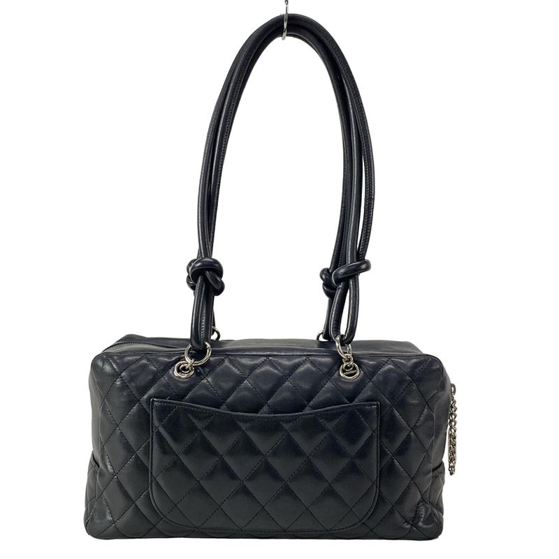Chanel Shoulder Bag Cambon Line Bow Ring Bag A25171 Black Silver Hardware