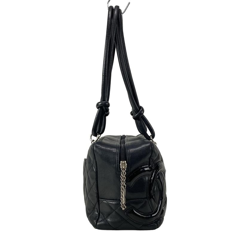 Chanel Shoulder Bag Cambon Line Bow Ring Bag A25171 Black Silver Hardware