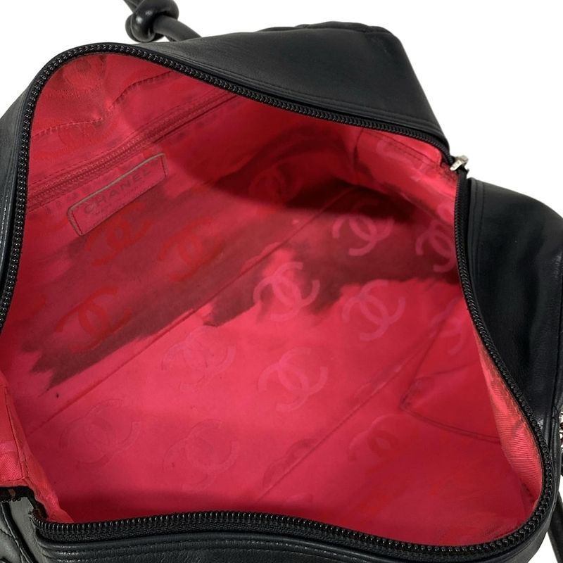 Chanel Shoulder Bag Cambon Line Bow Ring Bag A25171 Black Silver Hardware