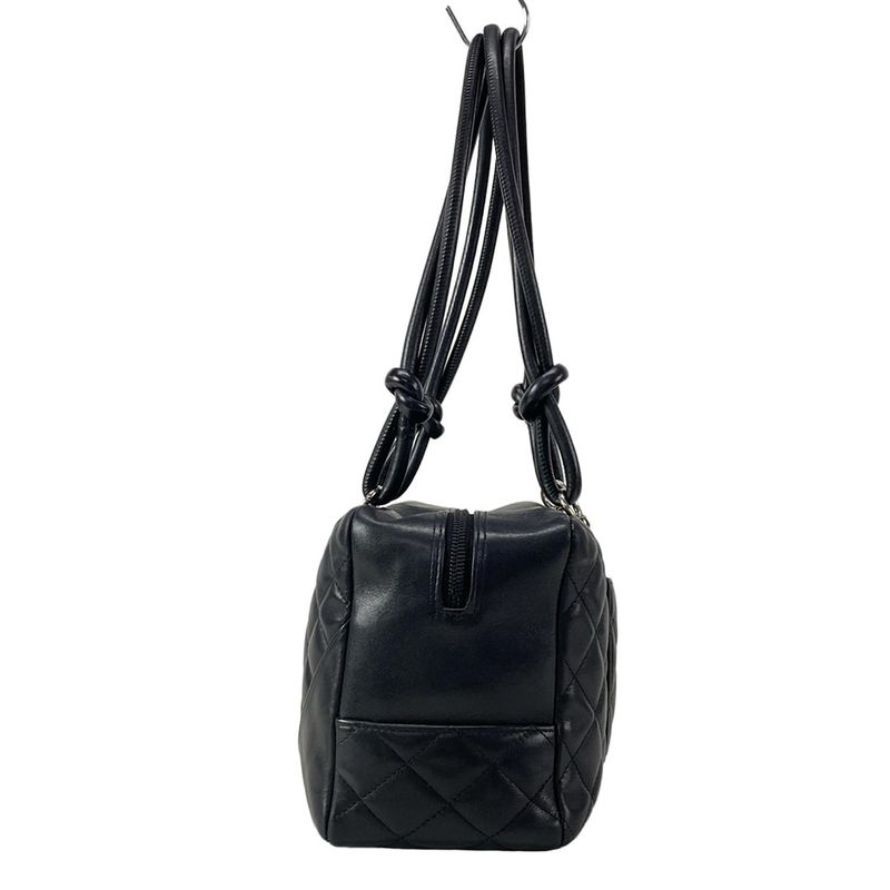 Chanel Shoulder Bag Cambon Line Bow Ring Bag A25171 Black Silver Hardware