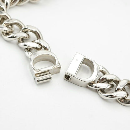 Christian Dior Necklace Pendant Choker Silver CD ICON Chain Link Men's