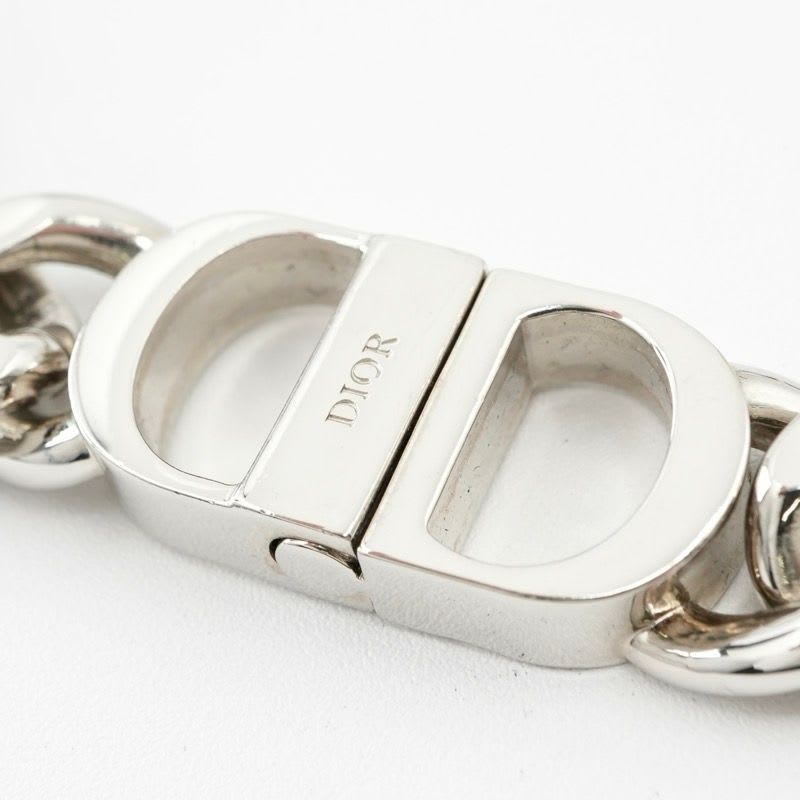 Christian Dior Necklace Pendant Choker Silver CD ICON Chain Link Men's