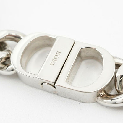 Christian Dior Necklace Pendant Choker Silver CD ICON Chain Link Men's