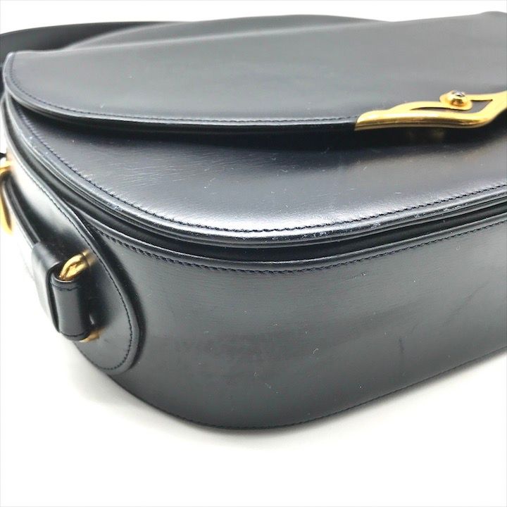 Cartier Saffiano Leather Shoulder Bag Navy Present