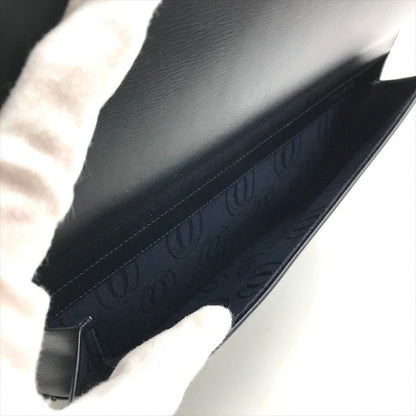 Cartier Saffiano Leather Shoulder Bag Navy Present